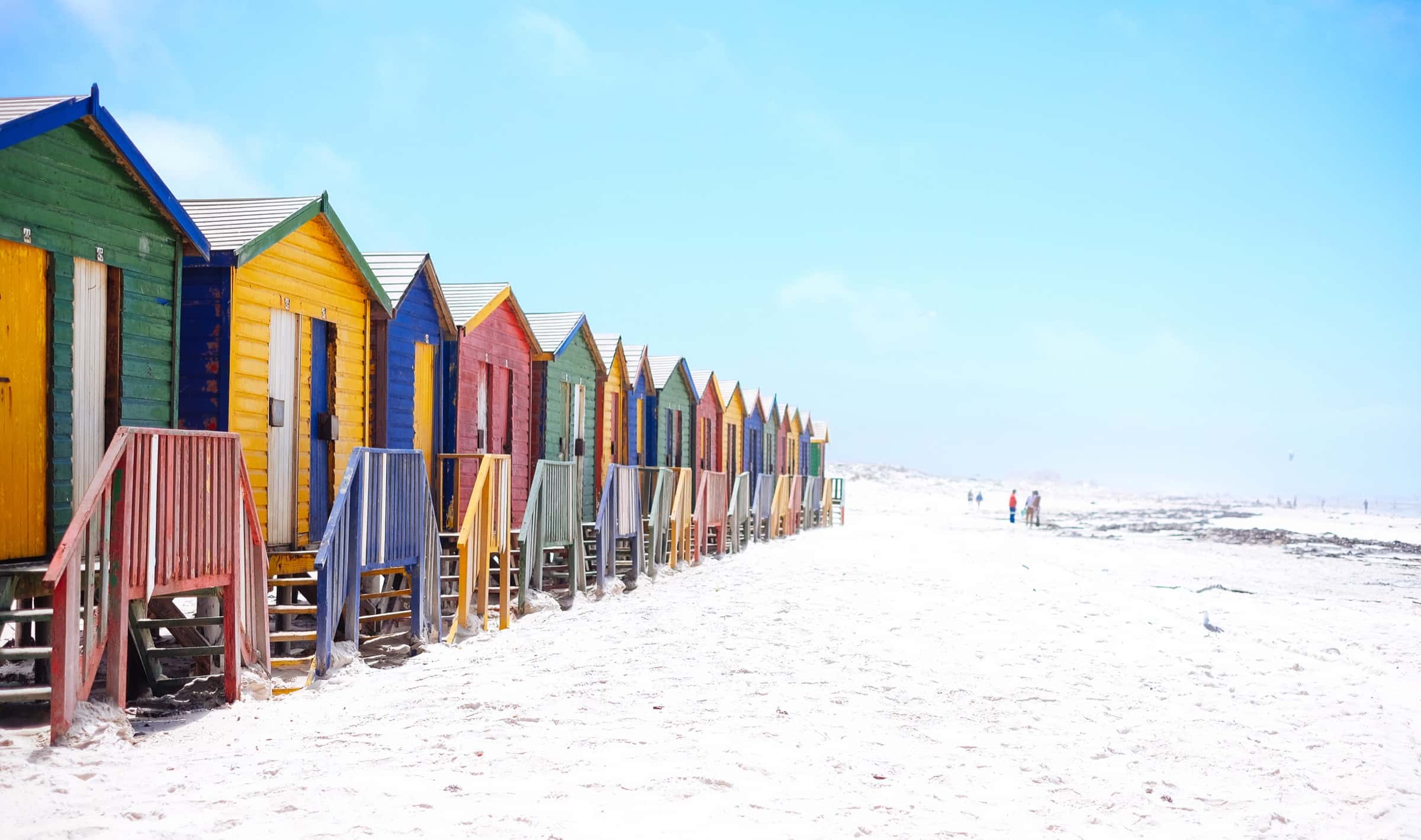 Colourful beach huts on Muizenberg beach